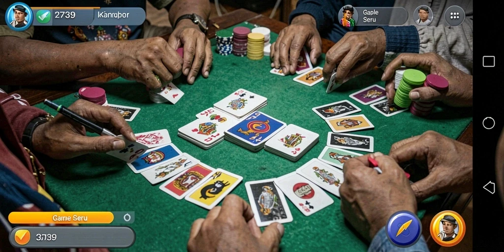 Tampilan gameplay yang menegangkan dalam 2739 Gaple.