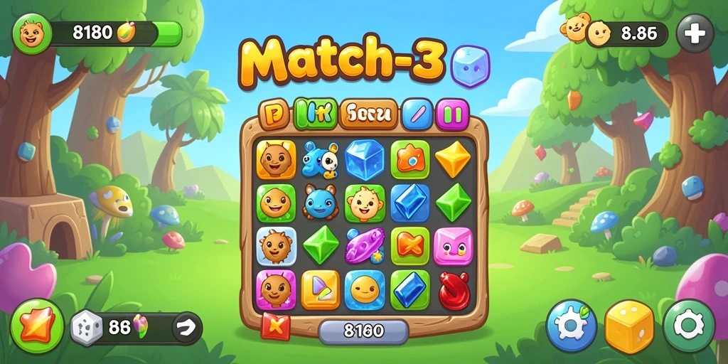 Tampilan gameplay seru dari 8180 dalam genre Match-3.