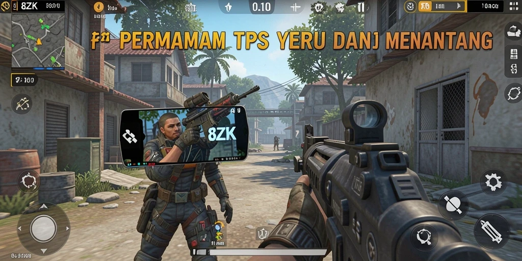 Screenshot gameplay 8ZK yang mendebarkan saat terlibat pertempuran.