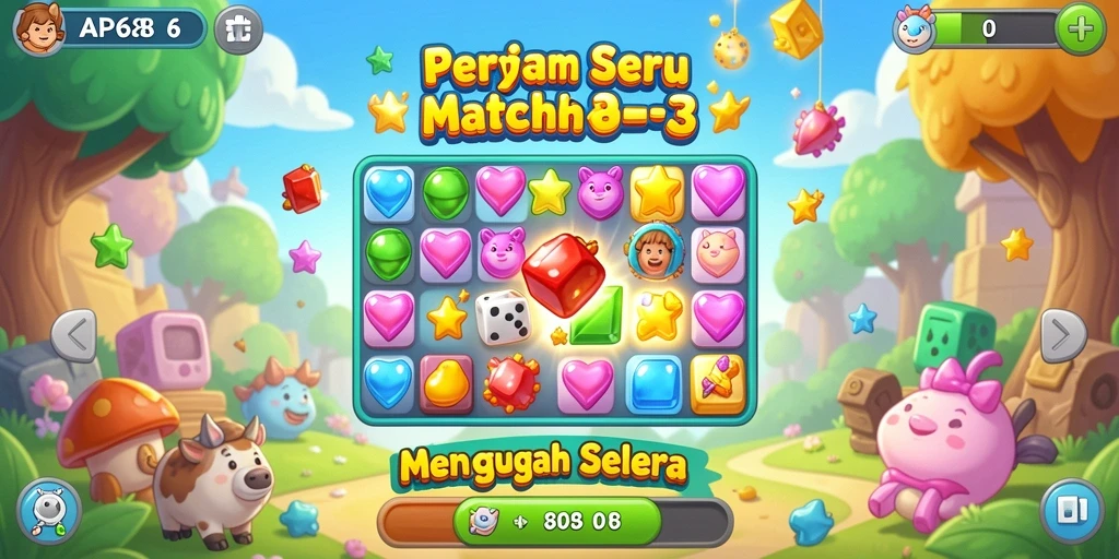 Screenshot gameplay AP686 menunjukkan keseruan mencocokkan blok.