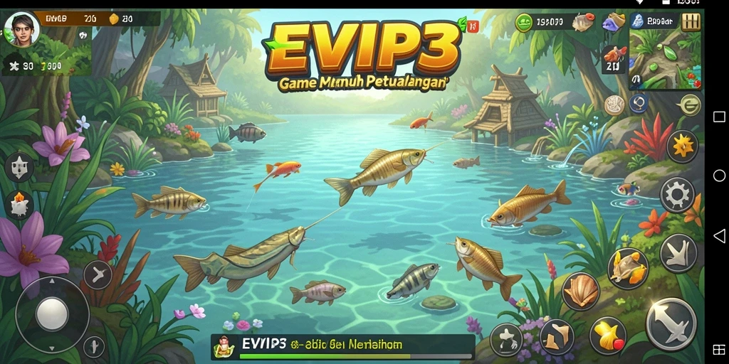 Tampilan gameplay memancing yang menakjubkan di EVIP3.