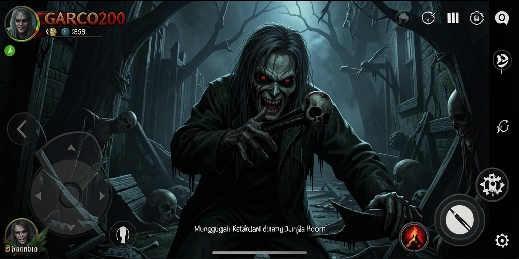 Screenshot menampilkan gameplay mencekam di GARCO200.