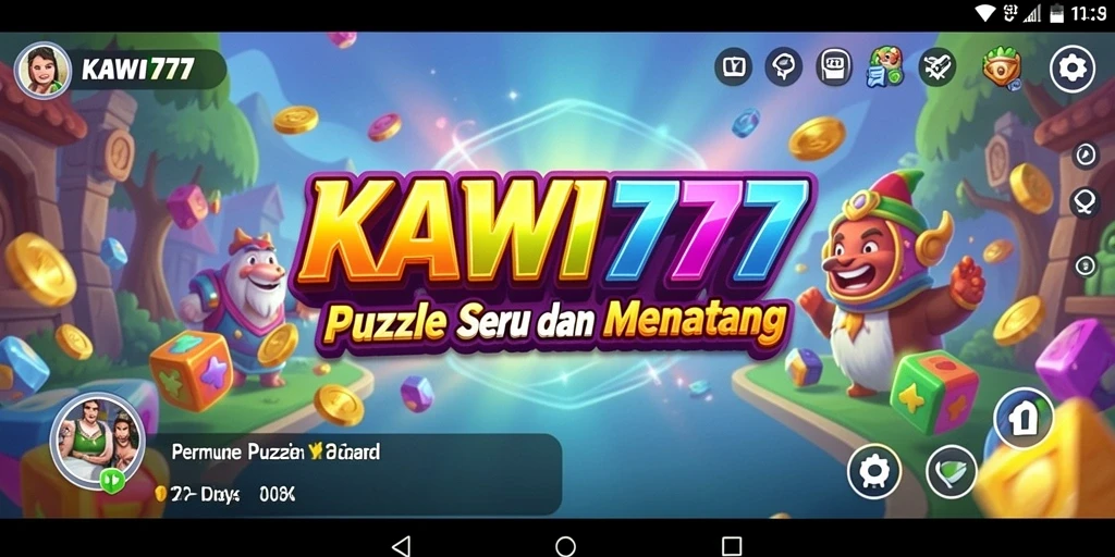 Tampilan antarmuka KAWI777 saat menyelesaikan puzzle.