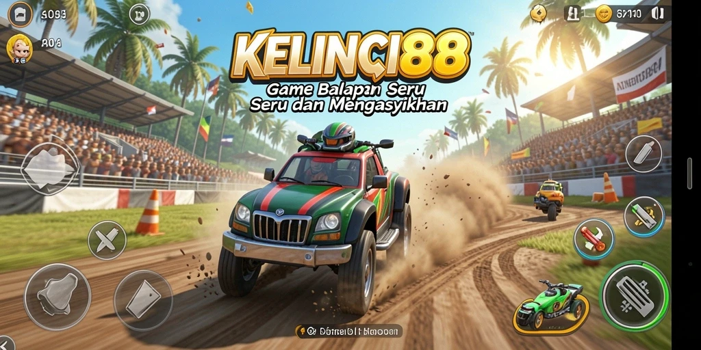 Tangkapan layar game KELINCI88 dengan aksi balapan yang seru.
