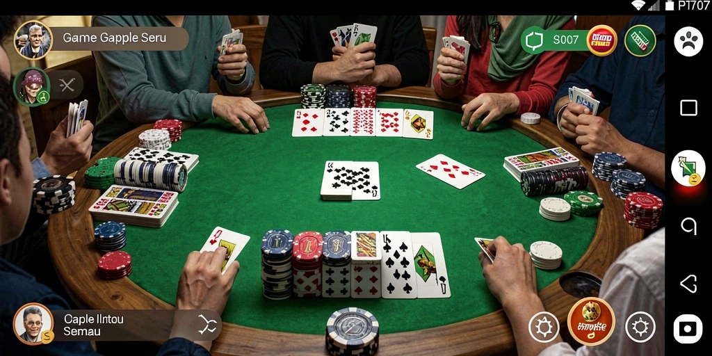 Tampilan gameplay seru dari PT707 dengan fitur Gaple yang menarik.