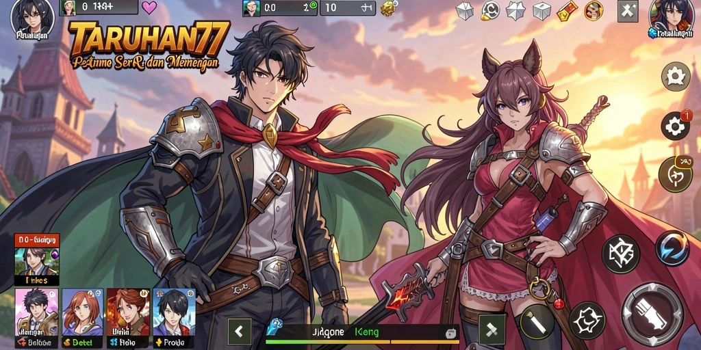 Tangkapan layar utama TARUHAN77 menampilkan aksi karakter Anime yang mendebarkan.
